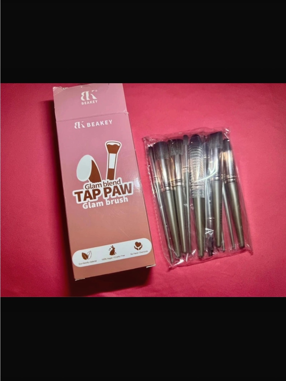 Glam Blend Tap Paw Makeup Brush Set - Pink